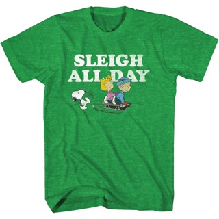 Sleigh All Day Peanuts T-Shirt เสื้อยืดแฟชั่น เสื้อผ้าแฟชั่น เสื้อยืด เสื้อผู้ชายเท่
