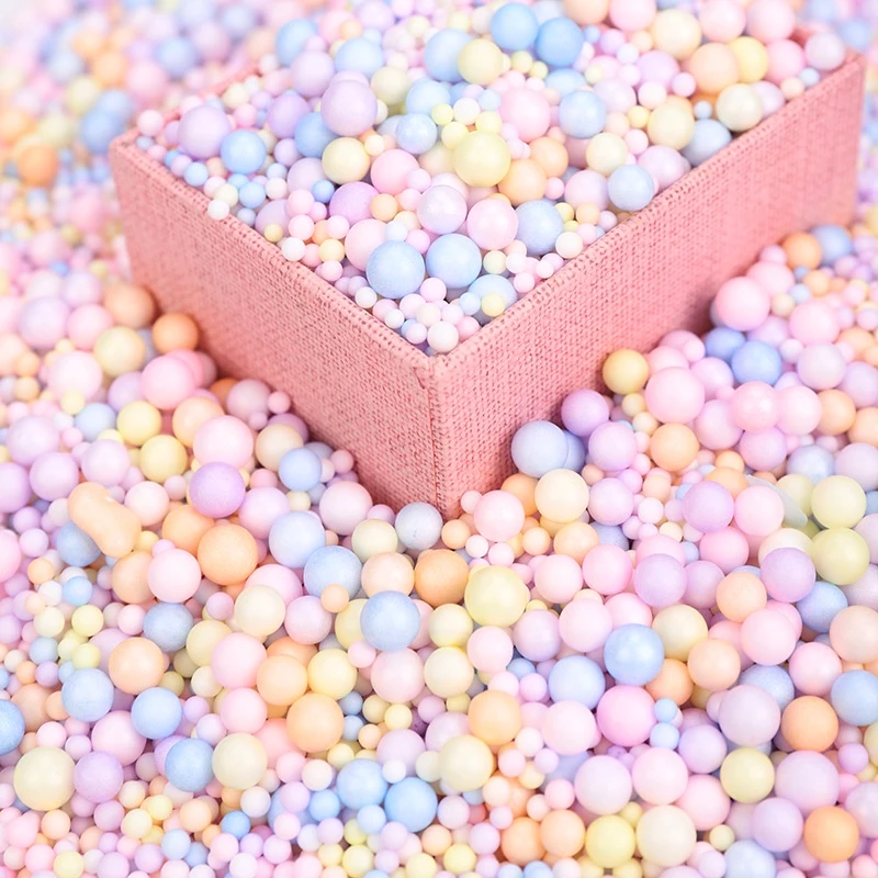100g/50g/20g Macaroon Foam ball 2-3mm 4-6mm 2 ขนาดให้เลือก DIY ของขวัญกล่องตกแต่ง