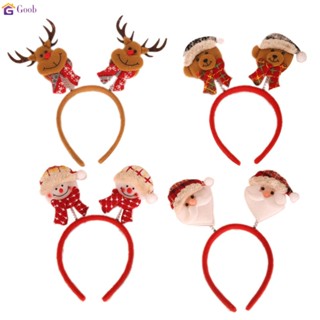 ที่คาดผมคริสต์มาสน่ารักซานตาคลอส Elk Snowman Headband หูคริสต์มาสน่ารัก Headband 2023 Xmas ของขวัญปีใหม่【Goob】