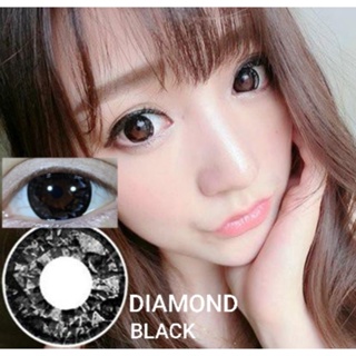 Diamond Black / 1Carat Black บิ๊กอาย สีดำ ตาโต ไดมอน ดำ Bigeyes Contact Lens คละแบรนด์ สายตาปกติ สายตาสั้น แฟชั่น -1.25