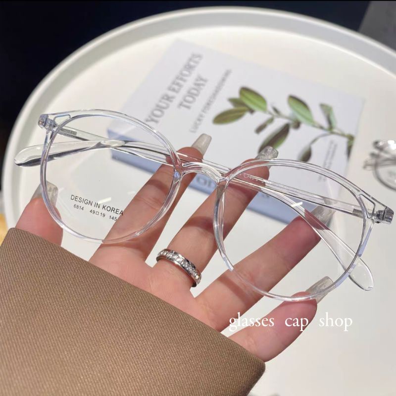 แว่นตาเลนส์กรองแสง ทรงหยดน้ำ Blue Block- 6814 [กรอบแว่นสามารถนำไปเปลี่ยนเลนส์ได้]