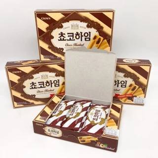 ขนมเกาหลี ช็อกโกไฮม Crown Choco Heim 142g 초코하임 ขนมเวเฟอร์สอดไส้ช็อกโกแลต ครีมเฮเซลนัท