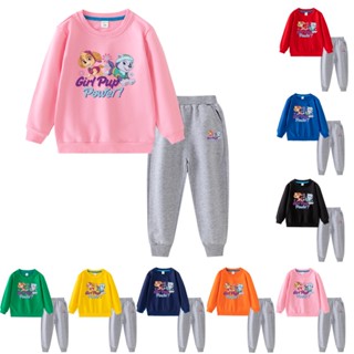 เสื้อกันหนาวแขนยาวเนื้อผ้าฝ้ายลายการ์ตูน Paw Patrol 8 สี และกางเกงขายาว DB015