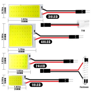 หลอดไฟสัญญาณ LED COB T10 ขนาด 31 มม. 36 มม. 39 มม. 41 มม. 42 มม. C5W 168 สีขาว สําหรับติดป้ายทะเบียนรถยนต์ 1 ชิ้น