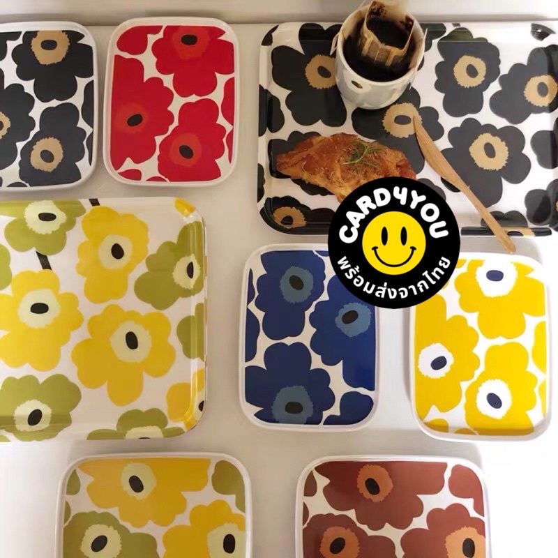 [พร้อมส่ง🇹🇭] **ล๊อตสุดท้าย ไม่มีมาเพิ่มแล้วค่ะ**ถาดเมลามีนลายดอกไม้ Marimekko (Made in Korea งานสวยมากๆ)