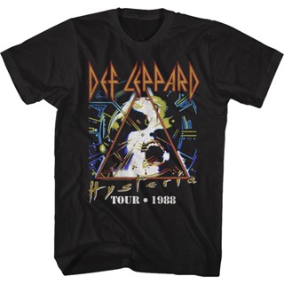 Black Hysteria Tour Def Leppard T-Shirt เสื้อเชิ้ต เสื้อขาว เสื้อยืดสไตล์เกาหลี เสื้อยืดน่ารักๆ