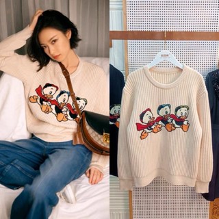 เสื้อกันหนาวแขนยาวถักนิ้ตติ้ง🥣 ทรงหลวม Oversize