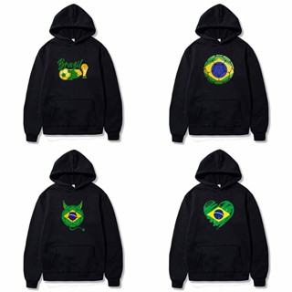 Mingyuan Brazil World Cup 2022 เสื้อกันหนาว มีฮู้ด ลายธงกาตาร์ 250 กรัม สําหรับผู้ชาย ผู้หญิง GyJ