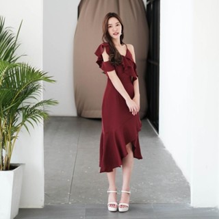 🔸️ส่งต่อ🔸️Lora Dress เปิดไหล่ ปลายระบาย💃✨️ ||Karbiri Shop