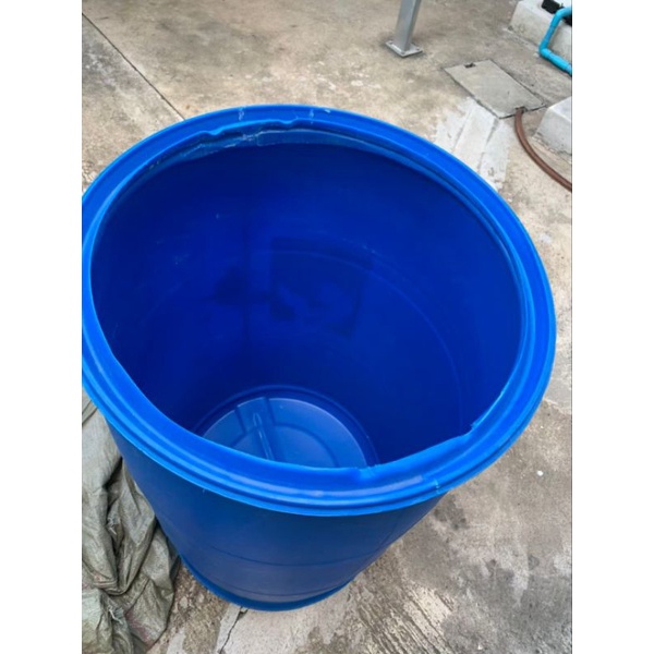 ถังพลาสติก 200ลิตร เปิดปากถังใช้ใส่น้ำใส่ขยะได้ค่ะ
