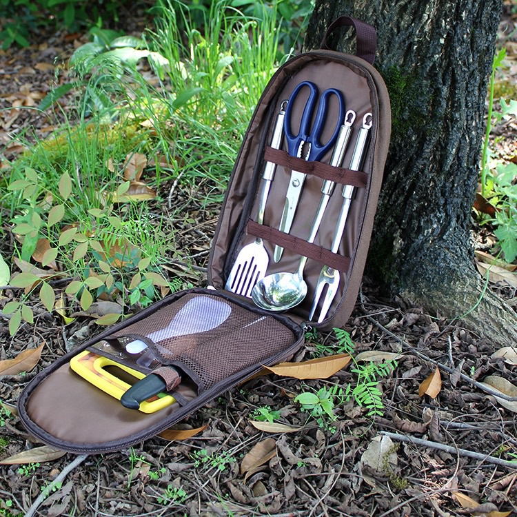 ชุดเครื่องครัว CLS ปิคนิค✨อุปกรณ์ทำอาหารกิจกรรมกลางแจ้ง 9ชิ้น มีกระเป๋า 3 ลาย *สินค้ามีพร้อมส่ง* KITCHEN SET - รูปที่ 5