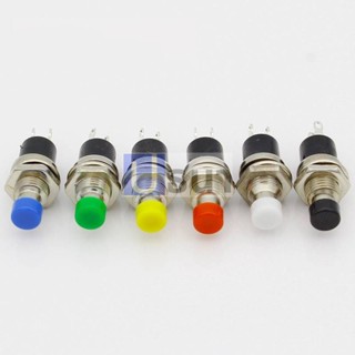 สวิทช์ 7mm ปุ่มกด กดติด-ปล่อยดับ No lock Switch 2 ขา ขนาด 7mm #PBS-110(7mm,250VAC) (1 ตัว)