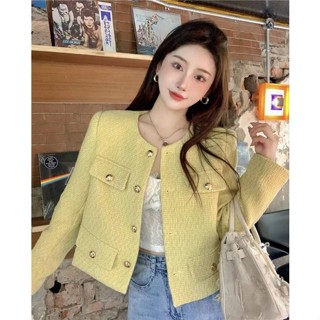 เสื้อทวิตแขนยาวพร้อมซับในสีพาสเทลสุดหรู