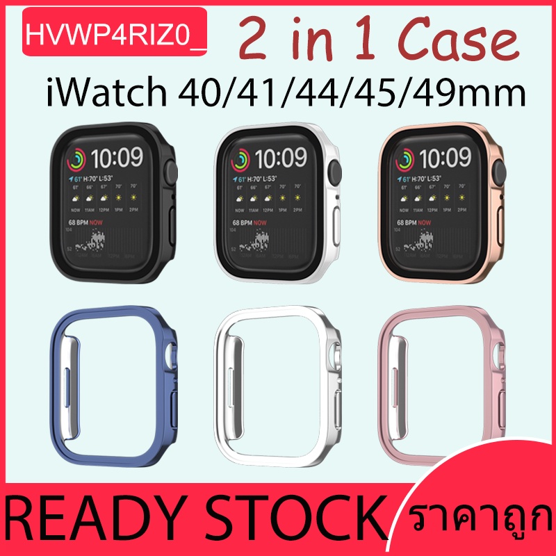 iWatch S11 10 42mm46mm 9 8 7 6 5 4 กระจกเทมเปอร์ปกป้องหน้าจอ Electroplated Waterproof Case 2 in 1 40/41/44/45/49