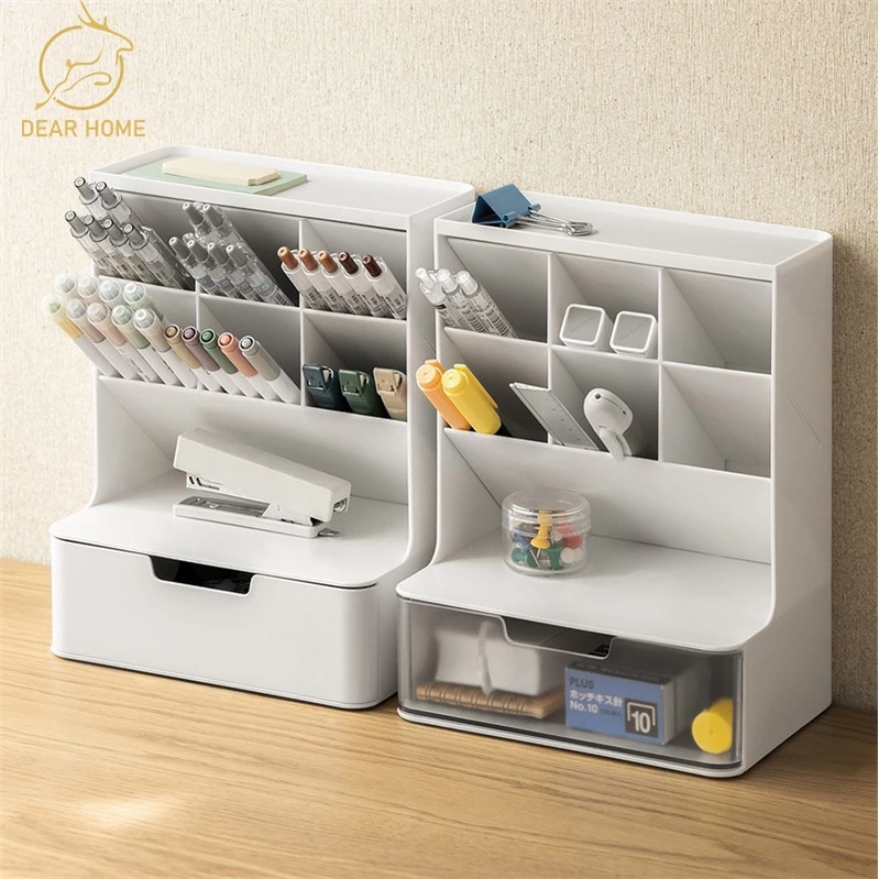 Dear Home กล่องเก็บเครื่องเขียน กล่องใส่ปากกา กล่องลิ้นชักเก็บของ ที่ใส่เครื่องเขียนมีลิ้นชัก