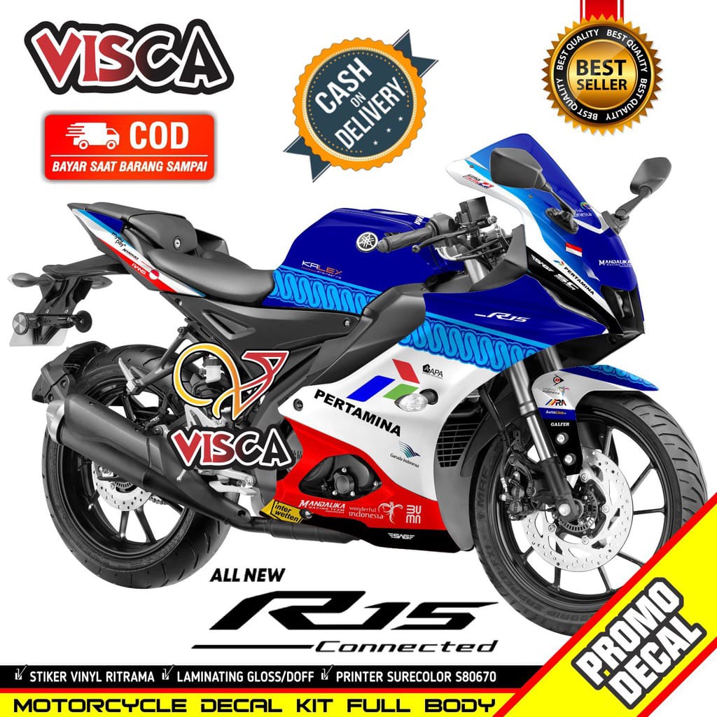 / ชําระเงินปลายทาง Decal R15 V4 Striping R15 V4 Yamaha R15 V4 Mandalika Motorcycle Sticker
