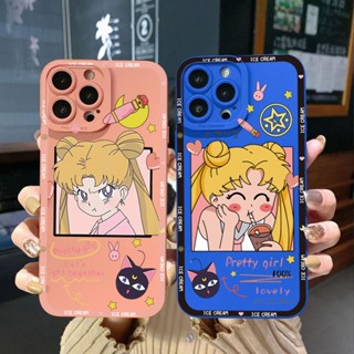 เคสป้องกันโทรศัพท์มือถือ ขอบสี่เหลี่ยม ลายเซเลอร์มูนน่ารัก สําหรับ VIVO Y16 Y35 Y30 5G Y55 Y75 Y11 Y12i Y22S Y22 4G