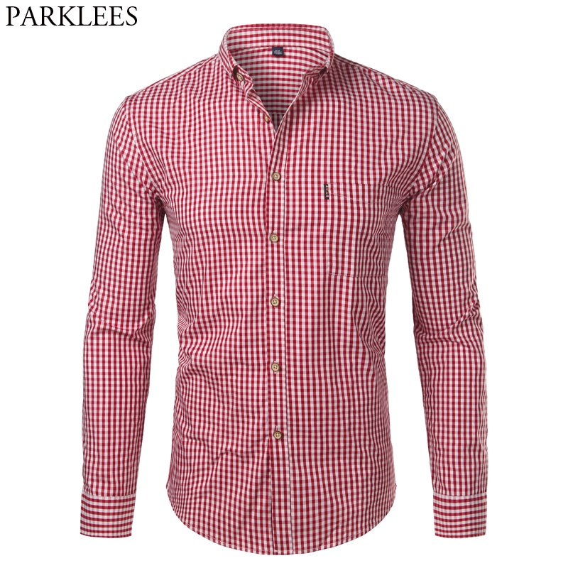Mens Plaid Cotton Casual Slim Fit Long Sleeve Button Down Dress Shirts 2022 Fashion Men Work Business Brand Shirt Chemis