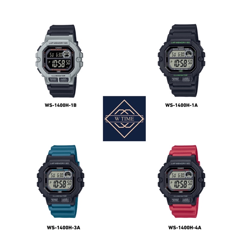 Casio ของแท้ รุ่น WS-1400H สายเรซิน