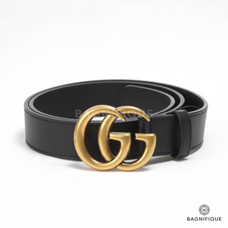 GUCCI BELT 3 CM BLACK GHW SIZE 80