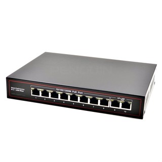 Gigabit PoE Switch 8 Port (10/100/1000M) + 2 Gigabit Ethernet Uplink (ประกัน 1 ปีเต็ม)