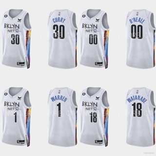 เสื้อกีฬาบาสเก็ตบอลแขนกุด ลายทีม Estar 22 23 NBA Jersey Nets Watanabe Mills Warren O neale สีขาว