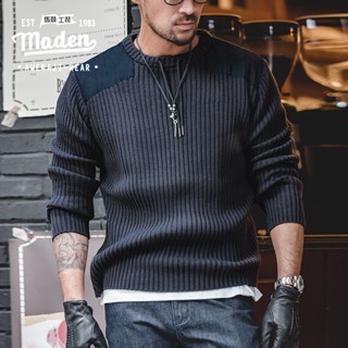 Maden brand tooling style 007 James Bond same เสื้อกันหนาว คอกลม ผ้าถัก ลายขวาง สไตล์อเมริกันย้อนยุค สําหรับผู้ชาย ปี 2022