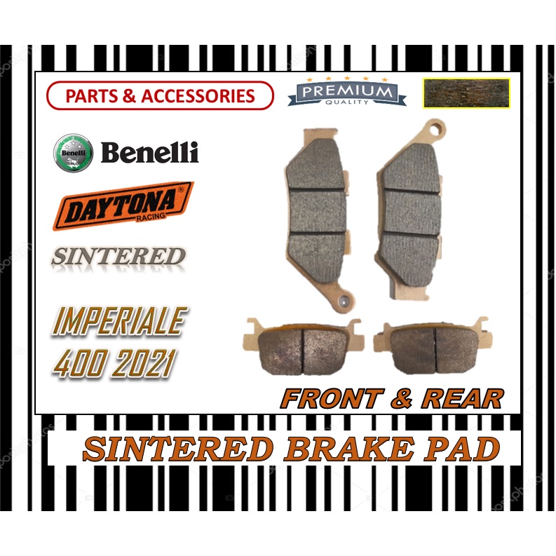 BENELLI EMPERIAL 400 2021 ชุดผ้าเบรค FR0NT & REAR SPENTED LONG LIFE DAYTONA