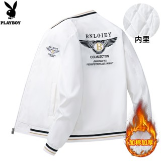 PLAYBOY ฤดูหนาวใหม่พลัสขนาดผู้ชายผ้าฝ้ายเบสบอลคอแจ็คเก็ต