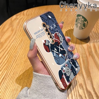 สําหรับ OPPO Reno 2 Reno2 F เคส แฟชั่น นิยม หมี ชุบ เคสโทรศัพท์ ฝาหลัง หรูหรา ป้องกันกล้อง ซิลิโคน เคสกันกระแทก