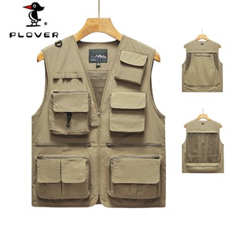 PLOVER เสื้อกั๊กแจ็กเก็ตแขนกุด มีหลายกระเป๋า เหมาะกับใส่ถ่ายภาพยุทธวิธี สําหรับผู้ชาย