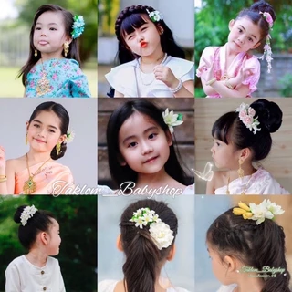 หวีสับดอกไม้ดินปั้น ดอกไม้ติดผม ดอกไม้ติดผมเจ้าสาว ดอกปั้นด้วยมือ
