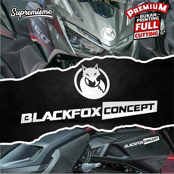 สติ๊กเกอร์ Black Fox / Black Fox Concept Sticker / Viral Black Fox Sticker / Black Fox Glossy Waterproof Motorcycle Sticker / สติ๊กเกอร์โฮโลแกรมแนวคิด Black Fox ล่าสุด