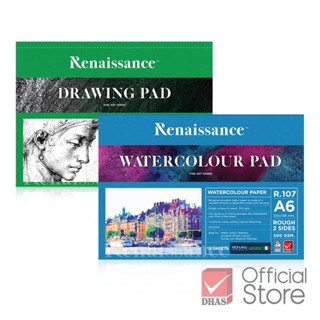 Renaissance สมุดวาดรูป กระดาษวาดเขียน โปสการ์ด Pad ขนาด A6 200G จำนวน 1 เล่ม