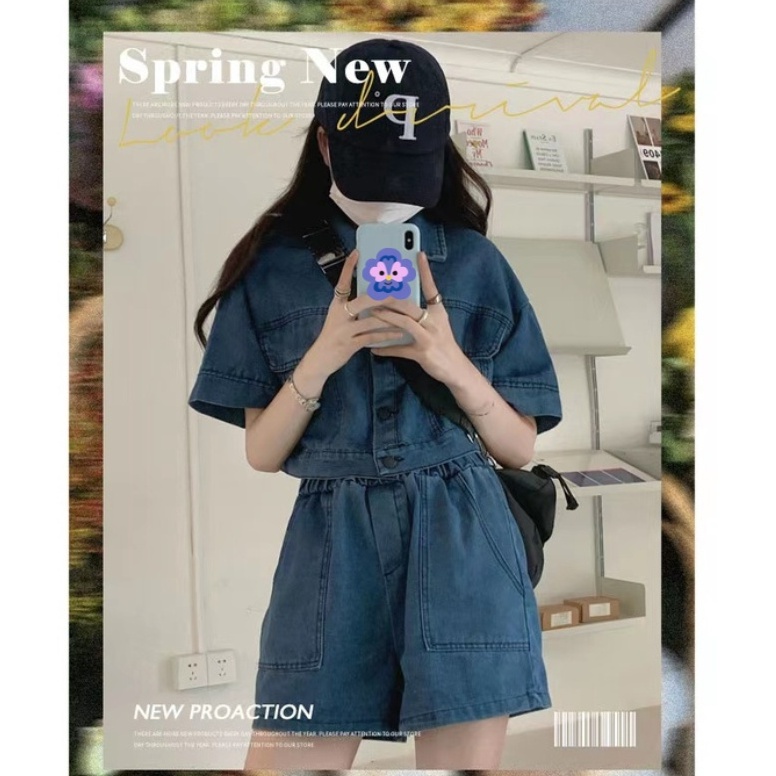 ส่งทันที Cici(NO. 0890)JeansSet  เซตเสื้อเชิ้ตครอป+กางเกงขาสั้น ผ้ายีนส์จับคู่แมตช์สุดคิ้วท์ สไตล์สายเกา ราคา ถูกที่สุด ดีลบีเคเค แกลเลอรีภาพที่ 7