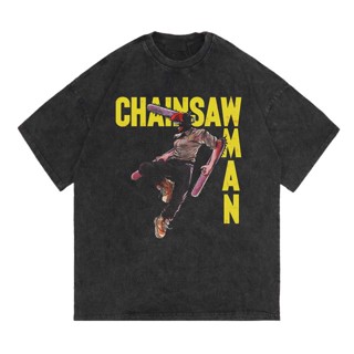 oversize T-shirt เสื้อยืด พิมพ์ลาย Chainsaw Man Denji ขนาดใหญ่ สําหรับผู้ชาย S-5XL