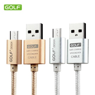 GOLF รุ่น GC-10 ความยาวสายชาร์จ 0.25/1.5/2/3 เมตร รองรับ ระบบ andriod ที่ใช้เป็น MICRO USB  2.1A