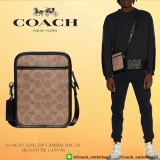 COACH CA182 ZIP CAMERA BAG IN SIGNATURE CANVAS