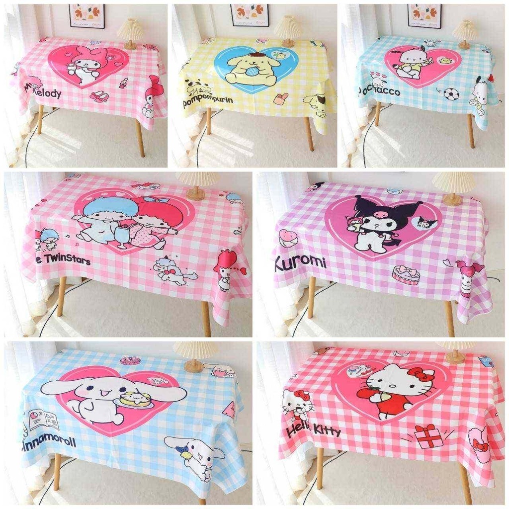 ผ้าปูโต๊ะ ผ้าคลุมโต๊ะ SANRIO ผ้านุ่มลื่น กันน้ำ - ขนาด 96×150 cm
