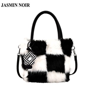 Jasmin NOIR Fur กระเป๋าถือ กระเป๋าสะพายข้าง เรียบง่าย สําหรับผู้หญิง