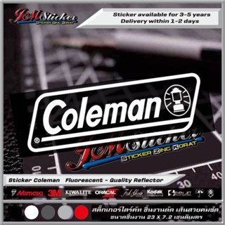 สติ๊กเกอร์ LOGO Coleman งานตัดไดรคัทPVCกันน้ำ,สะท้อนแสง3M