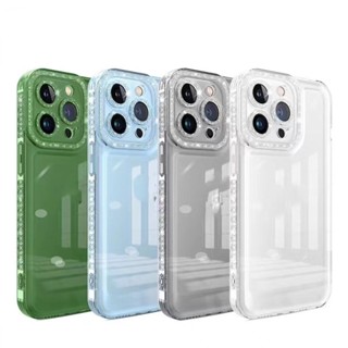 05 เคสหลังใสขอบเพชร กันเลนส์กล้อง Vivo Y02 Y35 Y22 Y22S Y16 Y02S Y11 Y12 Y15 Y17 Y20 Y20S Y20Iสำหรับ iNfinix Smart7