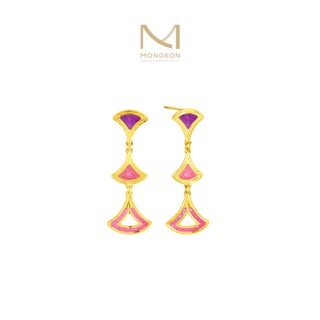 Mongkon Gold ทองคำแท้บริสุทธิ์สูง 96.5% ต่างหู 1 สลึง Palm Colour