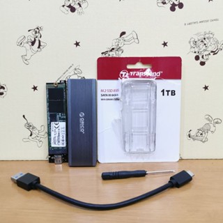 M.2 SSD SATA Transcend 830S 1TB แถม Enclosure 【มือ 2】