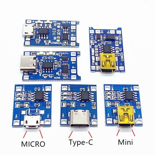 5 Pcs Micro Usb 5v 1a 18650 Tp4056 Lithium Battery Charger Module Charging Board With Protection 9111