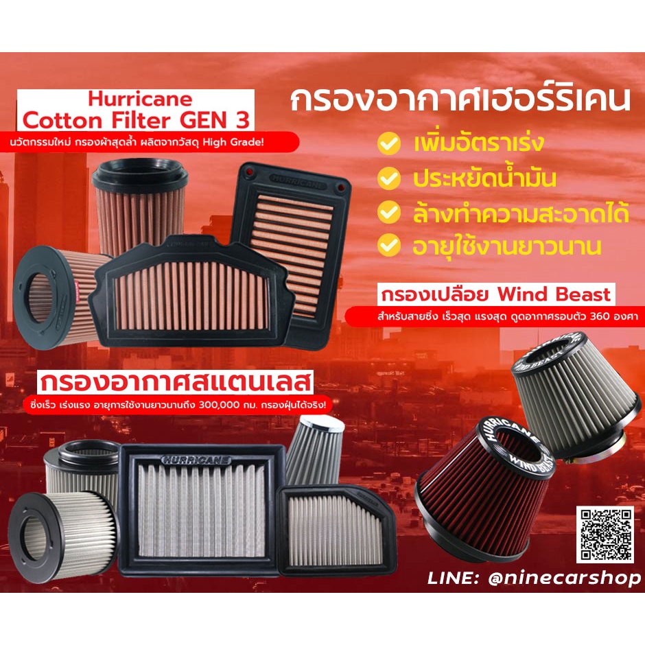 🔥Hurricane กรองอากาศผ้า ISUZU D-MAX/MU-X 1.9L ปี 2020-2024, D-MAX/MU-X 2.2L ปี 2024-, D-MAX/MU-X 3.0L ปี 2012-2024 - รูปที่ 3