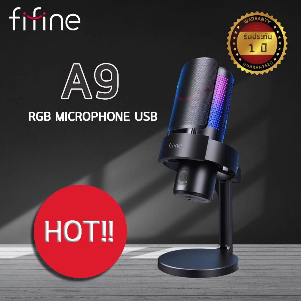 FIFINE A9 RGB Microphone 4 Types Of Directional With Quick Mute Button