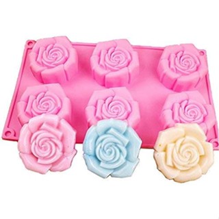 พิมพ์ซิลิโคน กุหลาบ 6 ช่อง 6 Cavities Rose Cupcake Silicone อย่างดี จึงสามารถสัมผัสกับอาหารได้