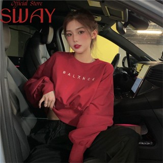 SWAY  เสื้อกันหนาว เสื้อฮู้ด ใส่สบายๆ หลวม สวยงาม ins ทันสมัย ทันสมัย S011922 36Z230909