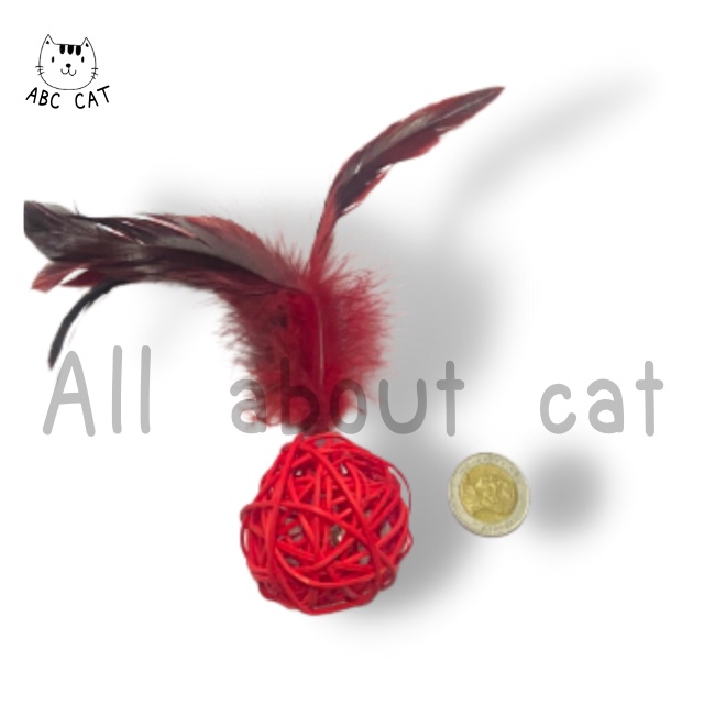 [ABC cat] [ ตะกร้อขนนก ] สุ่มสี ของเล่นแมว ของเล่นสุนัข ของเล่นสัตว์เลี้ยง ตะกร้อขนนก ลูกบอล บอลแมว